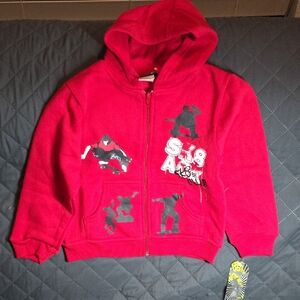 Sk8erClub Kids Red Skateboard Graphic Hoodie sz 5